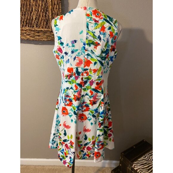 American Living A Line Dress 16 Floral Washable Stretch Cotton Sleeveless Summer - Picture 3 of 7